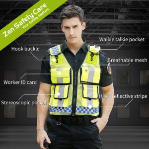 Police-Reflective-Vest-High-Visibility-Reflective-bonded-multiple-pockets-Vest-Mens-Construction-Worker-Night-Runner-Safety-Vest